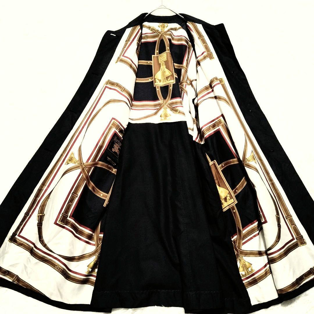 バーバリー　Burberry　金タグ　スカーフ柄　ステンカラーコート　比翼仕様