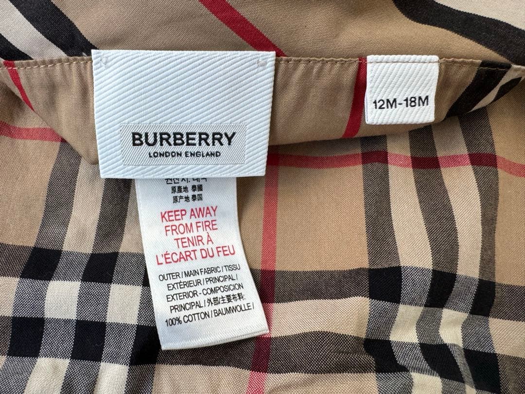 BURBERRY チェック柄 ワンピース 帽子セット 2Y