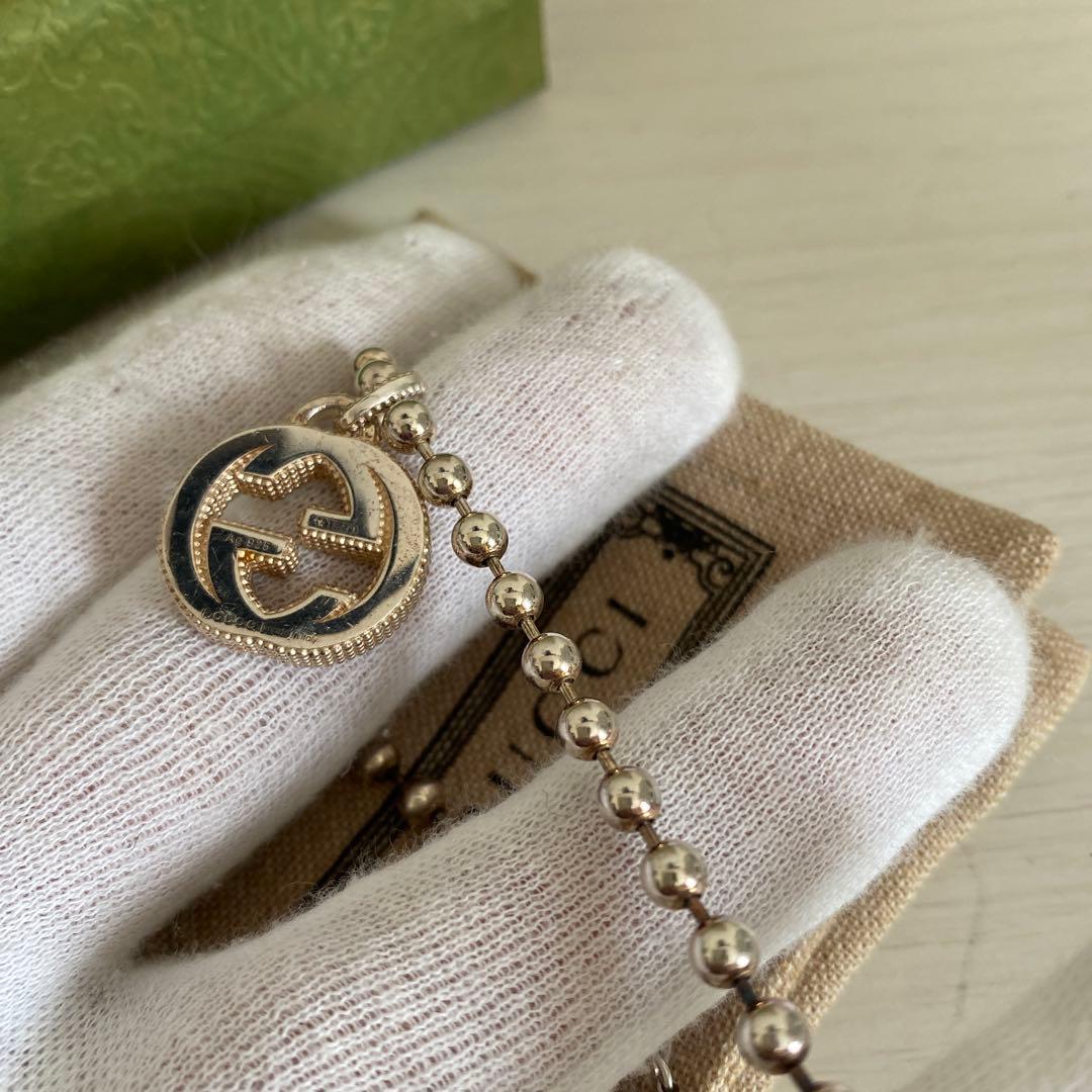 【正規品⭕️】GUCCI グッチ　インターロッキングGG ブレスレット　シルバー