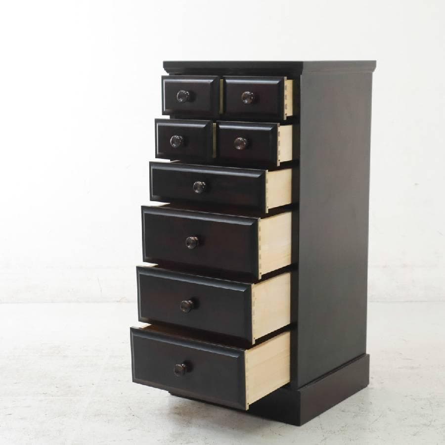 北海道 蝦夷民芸 樺材 サイドチェスト 幅47cm 引き出し8杯 整理タンス