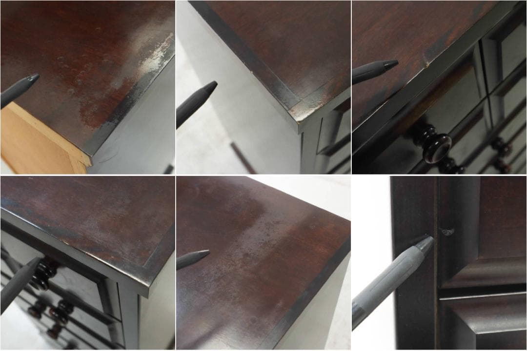 北海道 蝦夷民芸 樺材 サイドチェスト 幅47cm 引き出し8杯 整理タンス