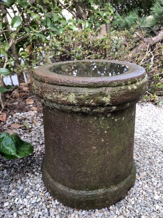 【縁先手水鉢・蹲】造園水石飾り石ガーデニングバードバス箱庭
