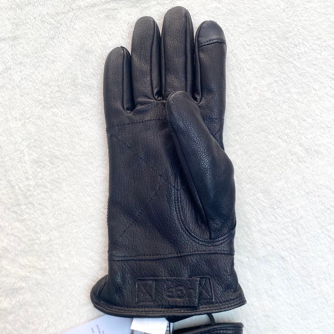 新品未使用　UGG 3 Point Leather Glove ブラック　L