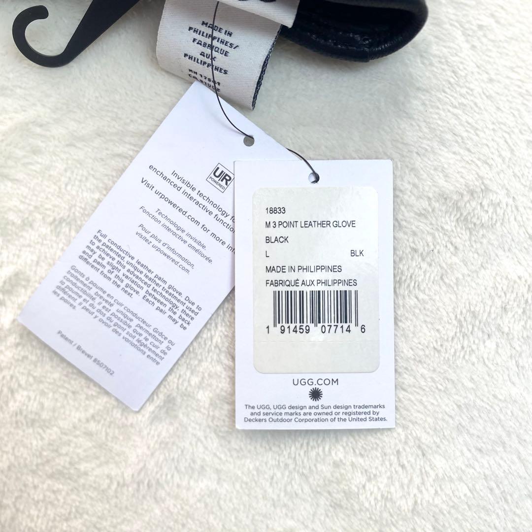 新品未使用　UGG 3 Point Leather Glove ブラック　L