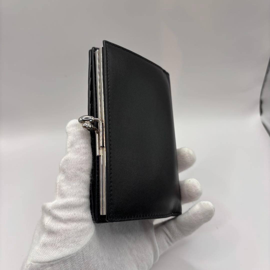 希少品　JIL SANDER goji 二つ折り財布　がま口　ブラック　シルバー