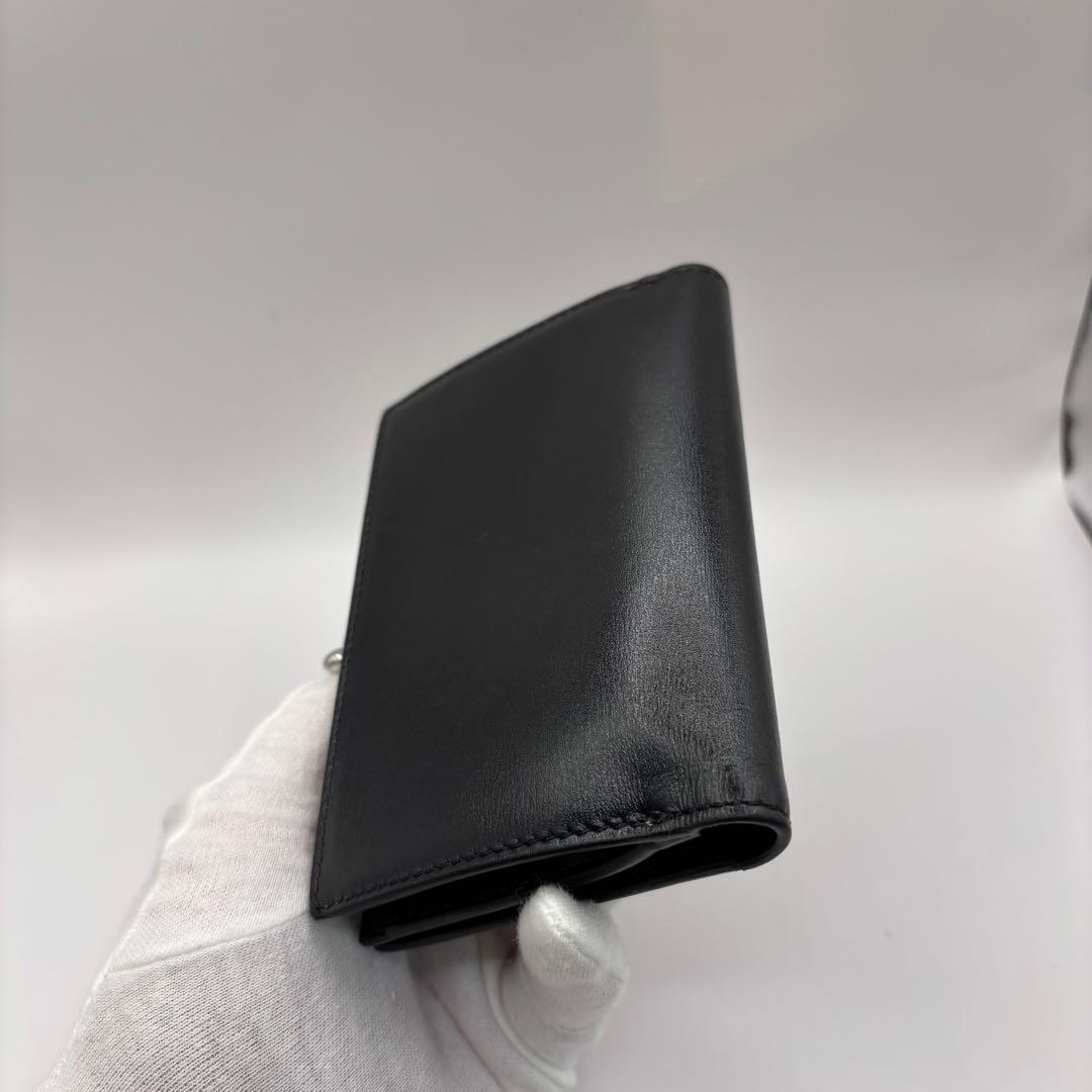 希少品　JIL SANDER goji 二つ折り財布　がま口　ブラック　シルバー