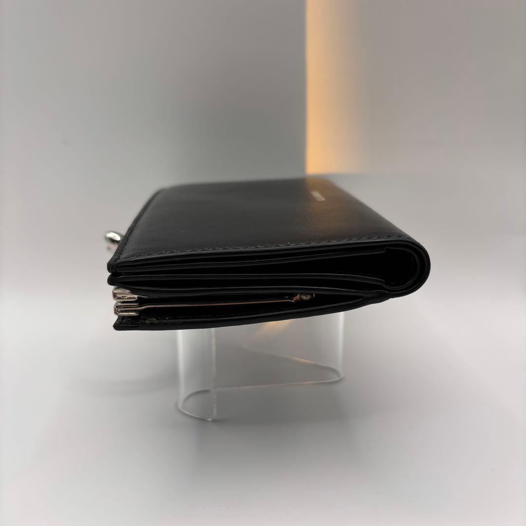 希少品　JIL SANDER goji 二つ折り財布　がま口　ブラック　シルバー