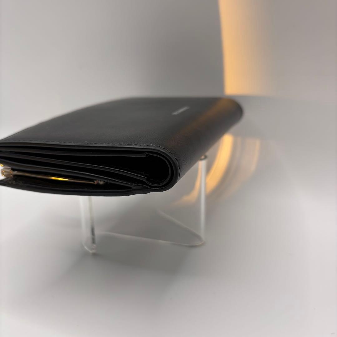 希少品　JIL SANDER goji 二つ折り財布　がま口　ブラック　シルバー