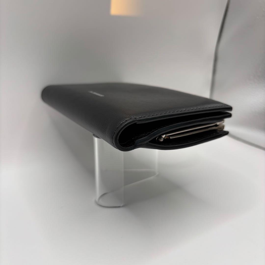 希少品　JIL SANDER goji 二つ折り財布　がま口　ブラック　シルバー