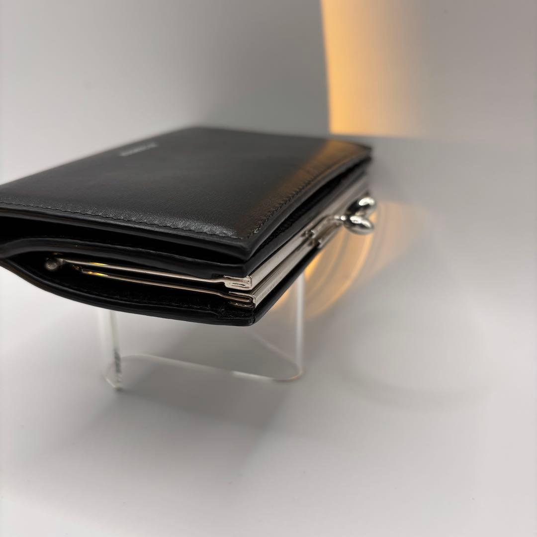 希少品　JIL SANDER goji 二つ折り財布　がま口　ブラック　シルバー