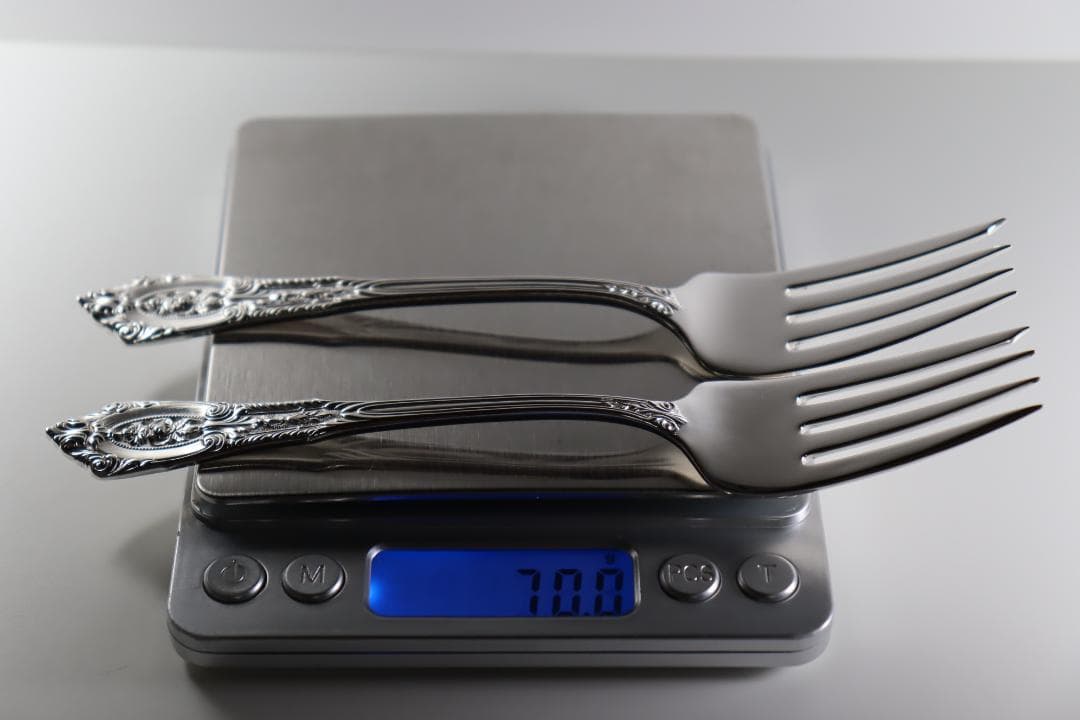 アメリカ■ウォレス■デザートフォーク２本組■非常に優雅なローズポイント・パターン