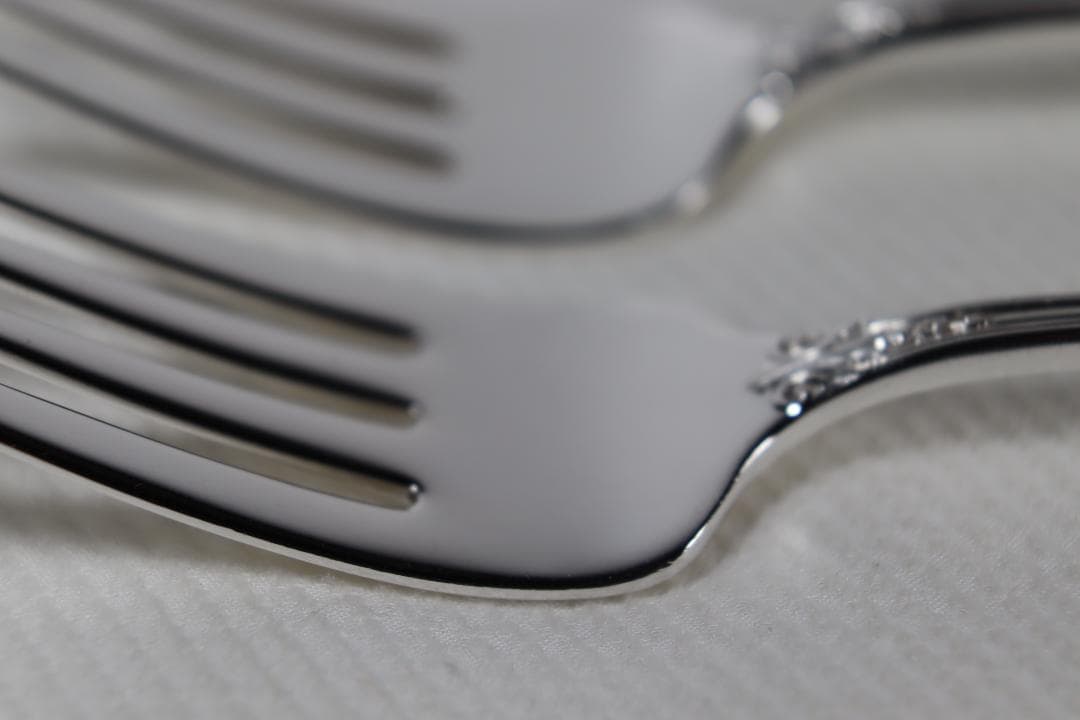 アメリカ■ウォレス■デザートフォーク２本組■非常に優雅なローズポイント・パターン