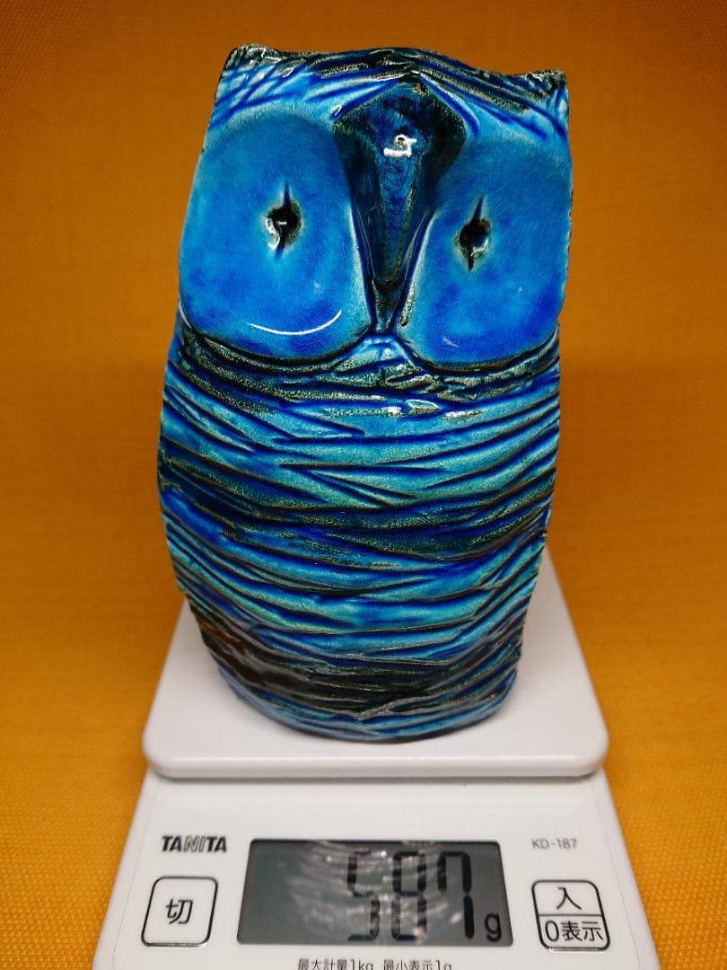 【美品】フクロウ　陶器　イタリア　置物　インテリア　工芸品　美術品　A1035