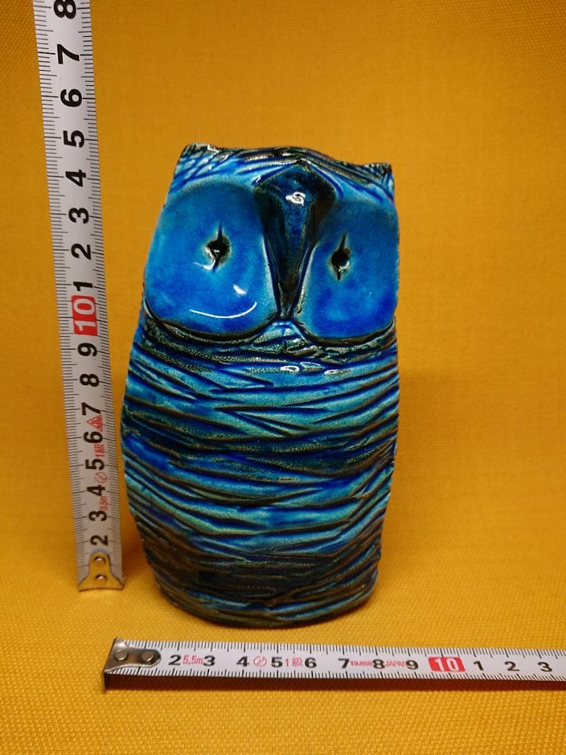 【美品】フクロウ　陶器　イタリア　置物　インテリア　工芸品　美術品　A1035