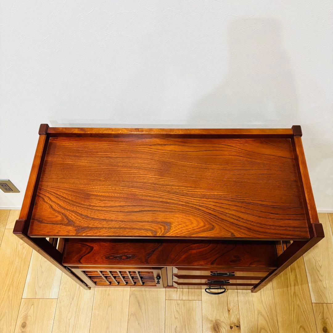 karimoku カリモク　飾り棚 茶箪笥 茶棚　昭和レトロ