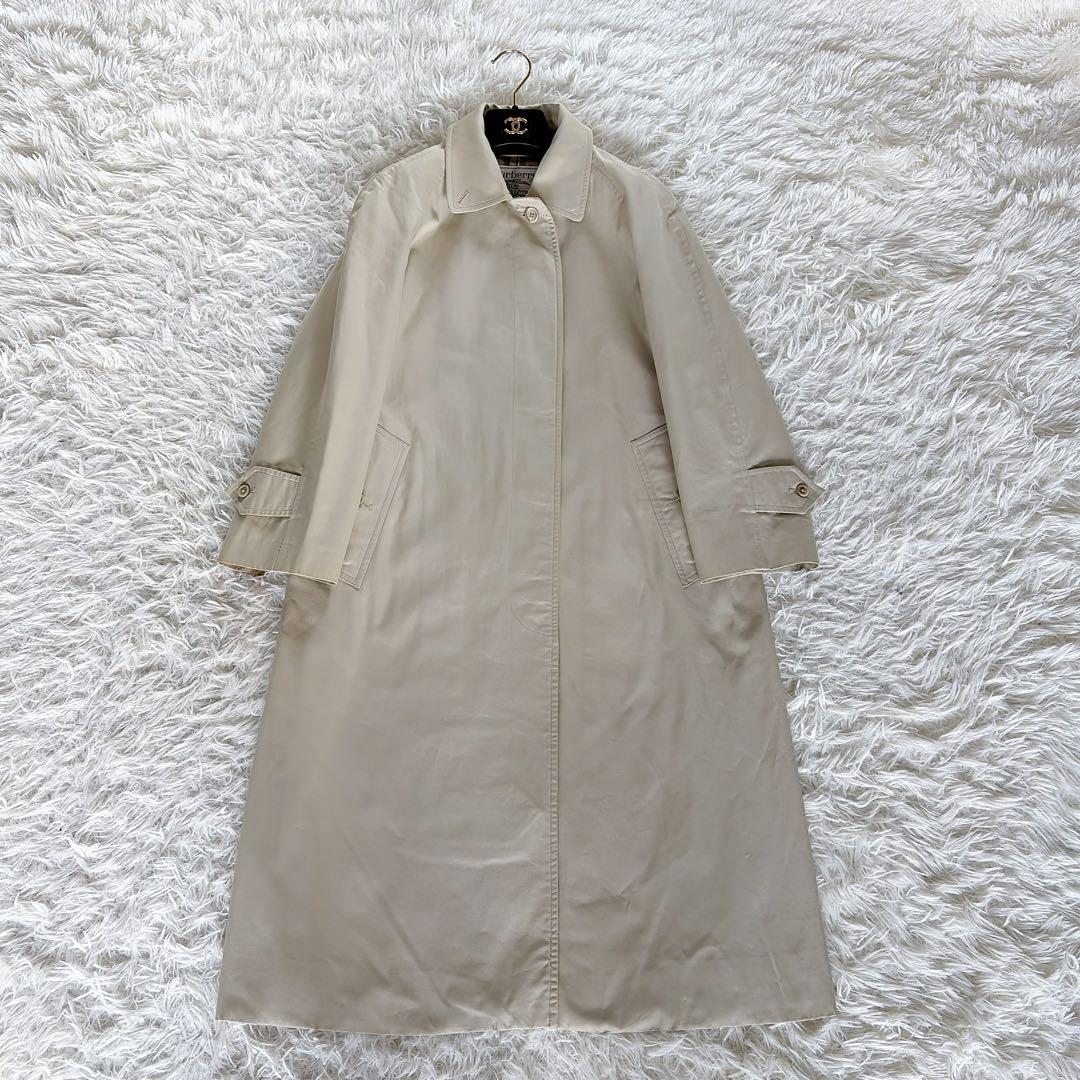 希少✨【バーバリーズ】ステンカラーコート ノバチェック ライトベージュカーキ L