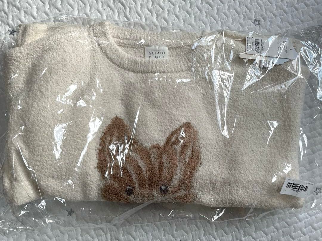 【新品】ジェラートピケメレンゲドッグ柄プルオーバー＆ロングパンツヨークシャテリア