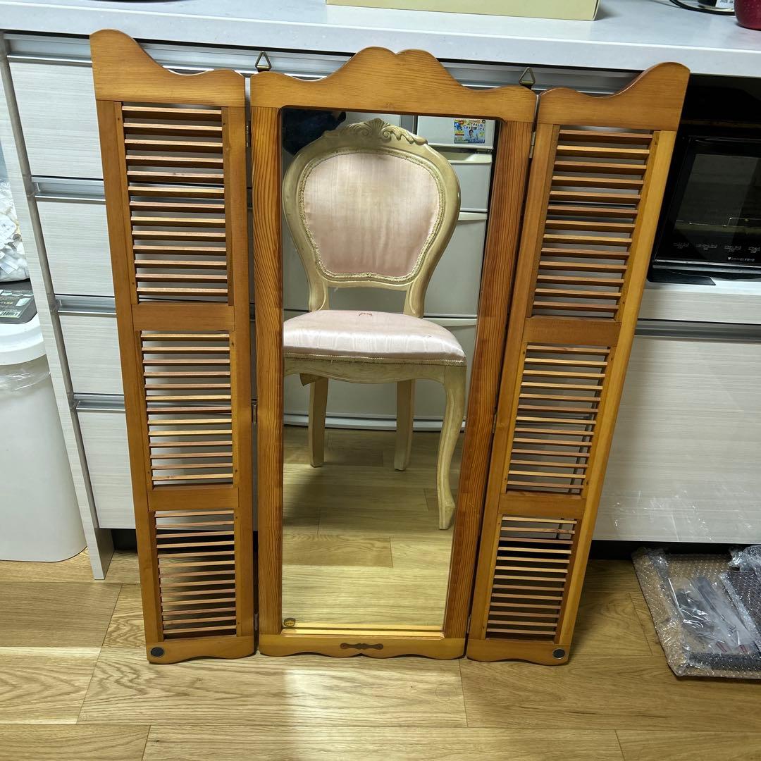 ダイイチサンギョウ　木製鏡 扉式ミラー