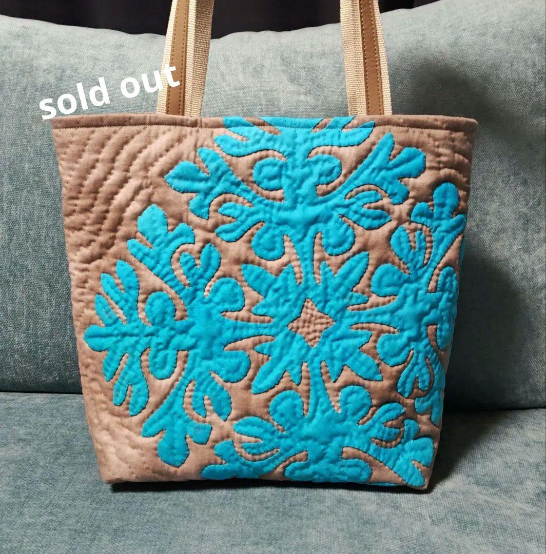 ハンドメイド　ハワイアンキルトバッグ