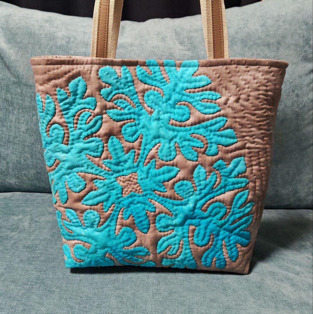 ハンドメイド　ハワイアンキルトバッグ