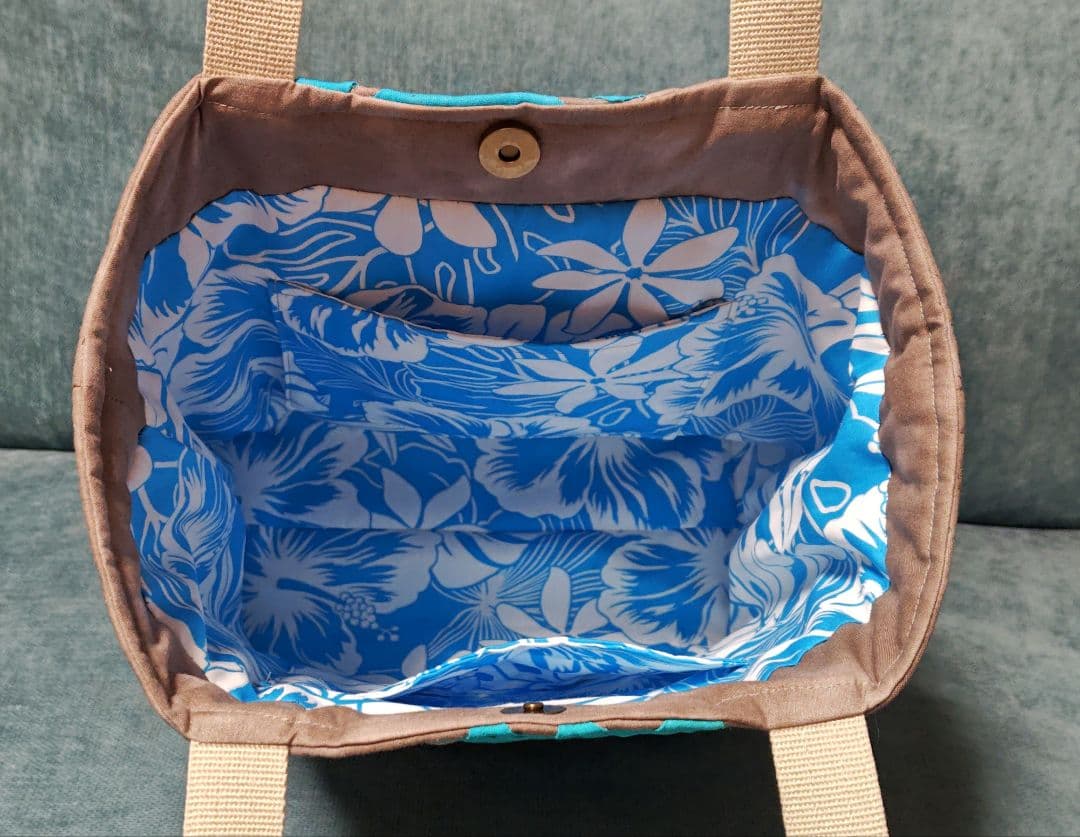 ハンドメイド　ハワイアンキルトバッグ