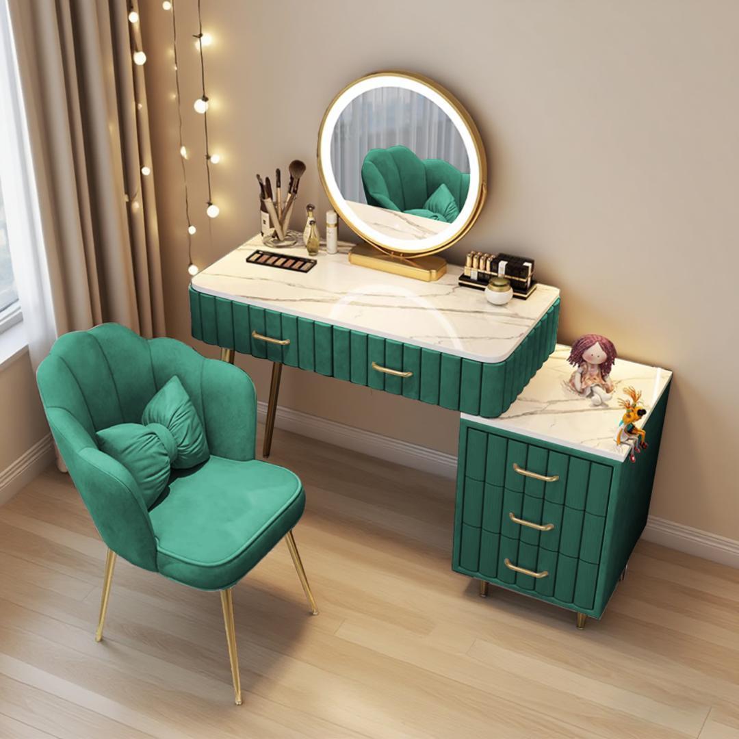 【期間限定/激安】迅速発送 グリーン化粧台 デスクのみ 訳あり品 J108-①