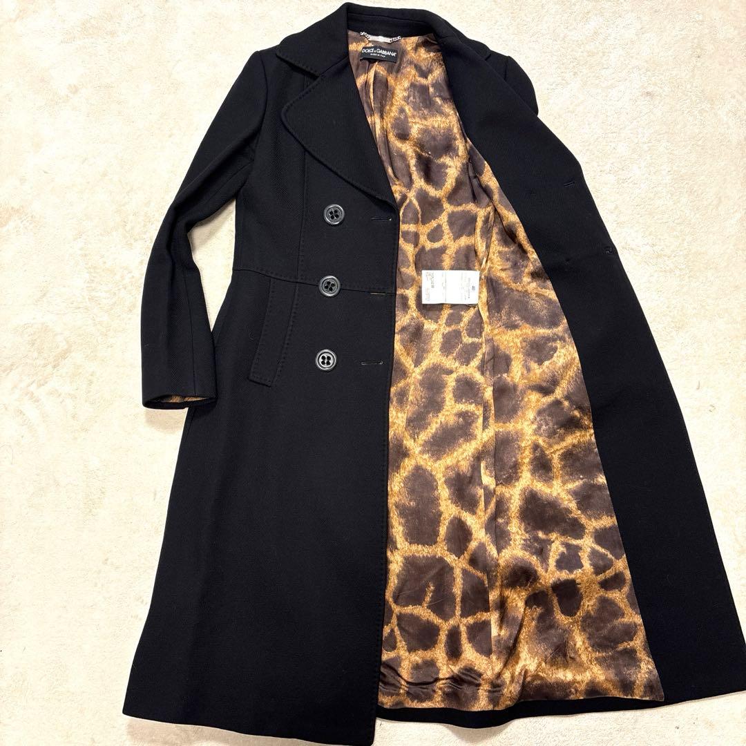ジャケット・アウター DOLCE & GABBANA leopard longcoat black L