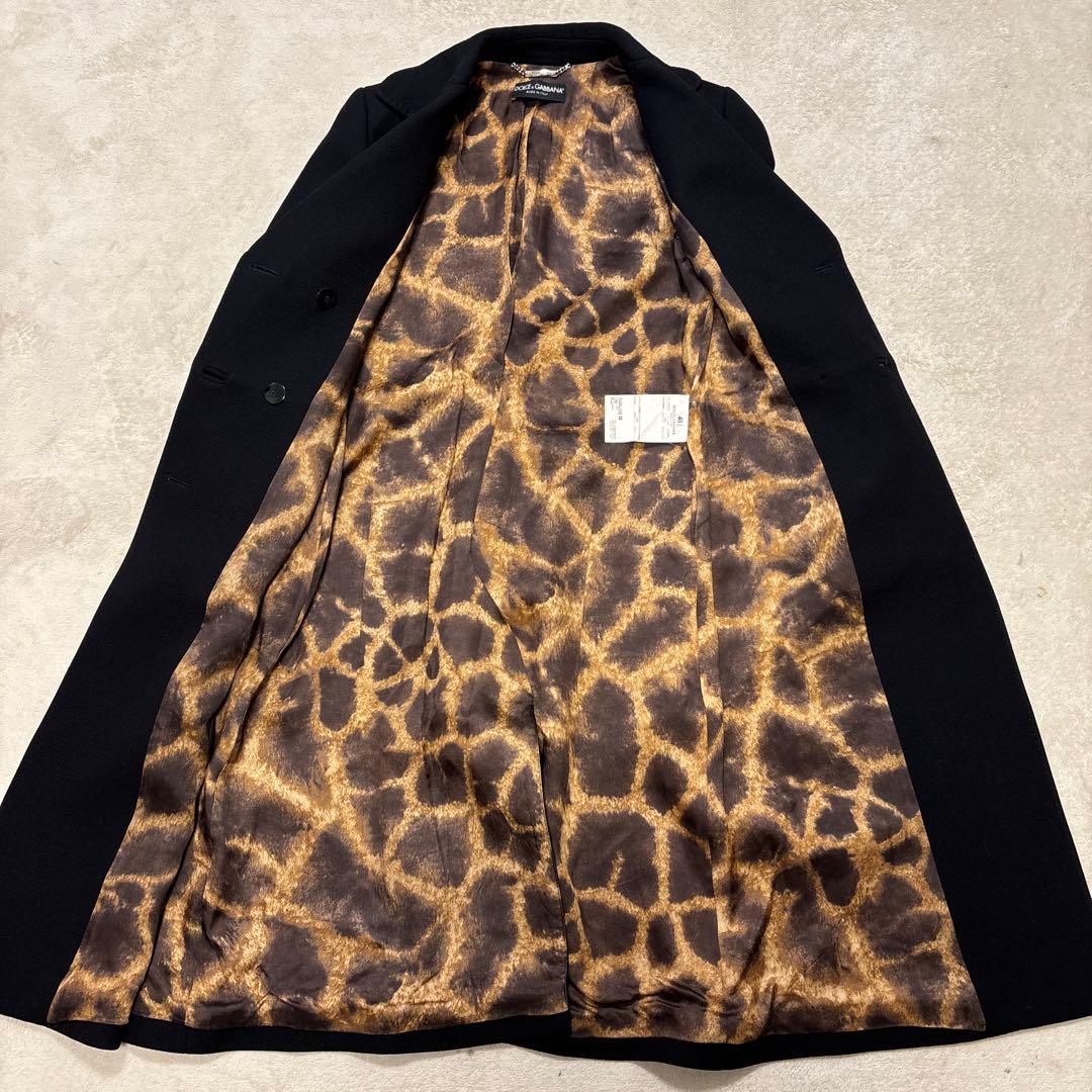 ジャケット・アウター DOLCE & GABBANA leopard longcoat black L