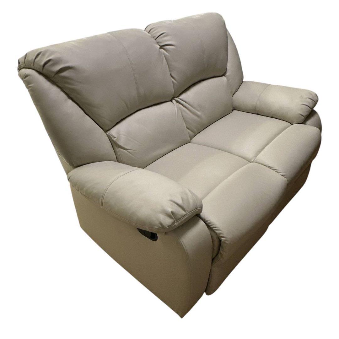 【美品】リクライニングソファ 2人掛け　カラー：クリーム