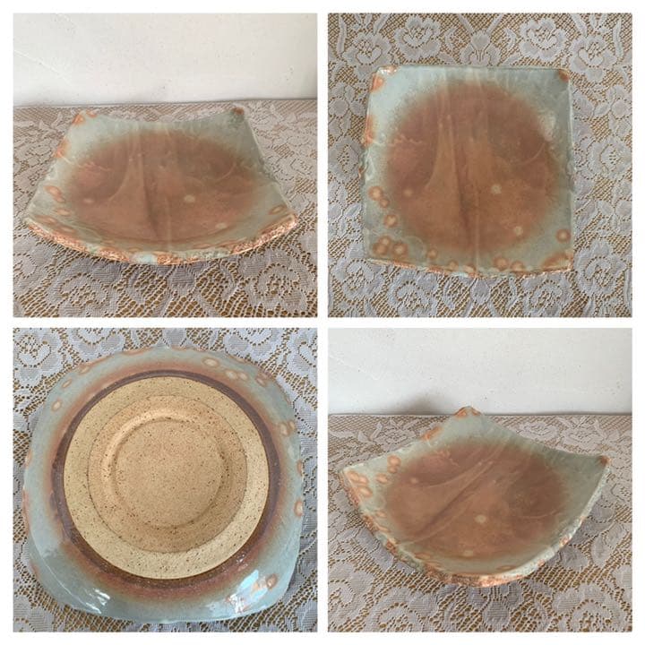 アンティーク 萩焼 菓子器セット 天鵬山 廣瀬淡雅 木箱入り