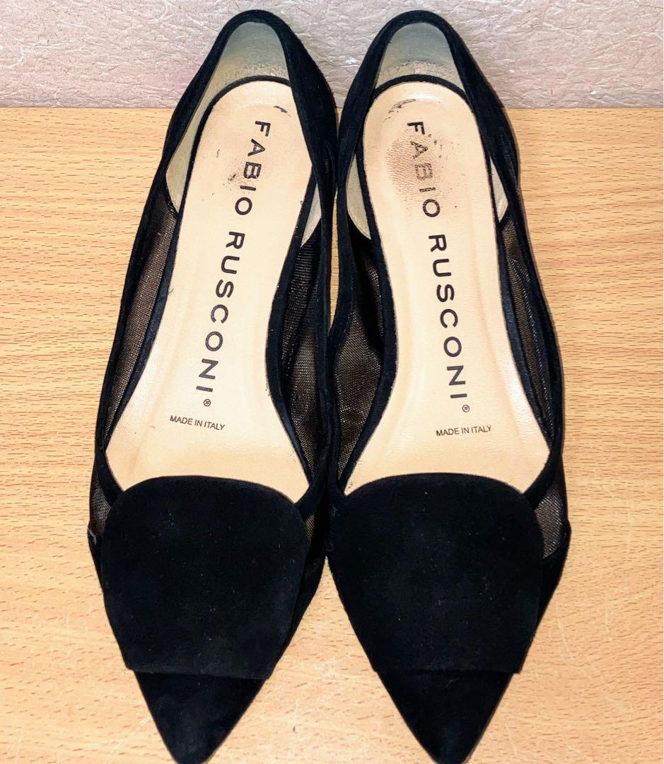 ★FABIO RUSCONI ファビオルスコーニ カラーヒールチュール パンプス