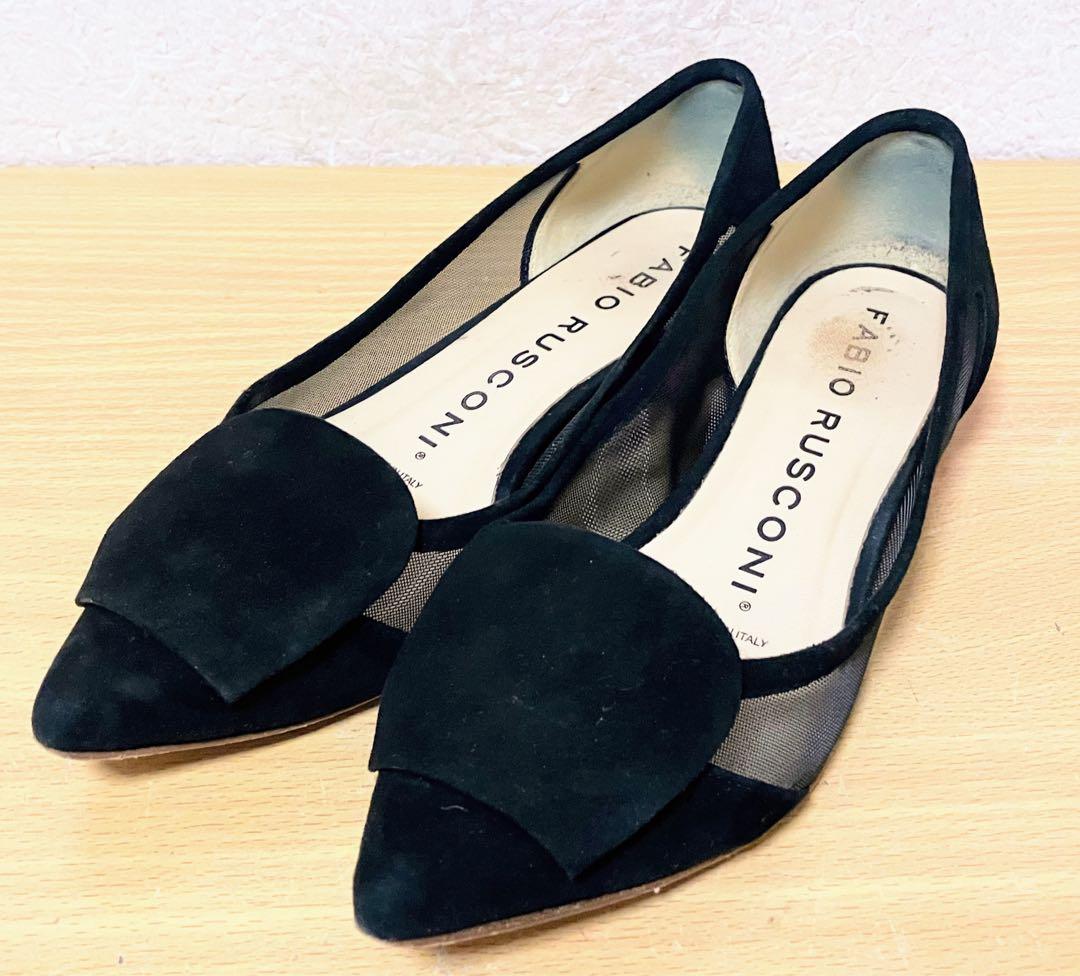 ★FABIO RUSCONI ファビオルスコーニ カラーヒールチュール パンプス