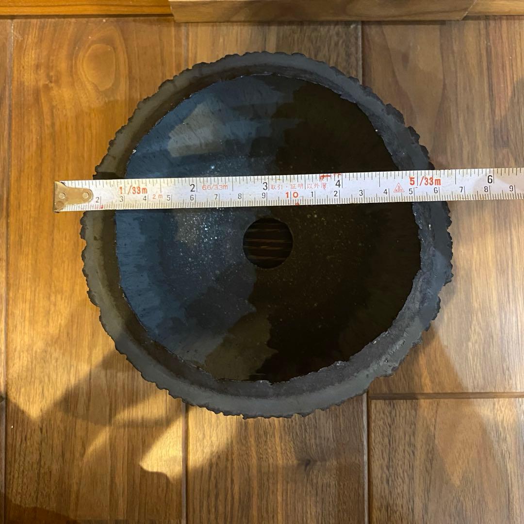 細川政己　大鉢　陶器鉢　Y鉢　yellgreen