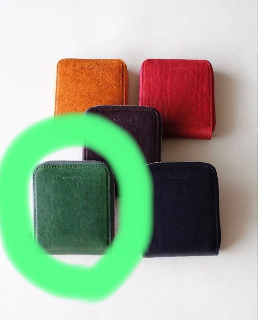 即購入OK　horizontal zip purse green