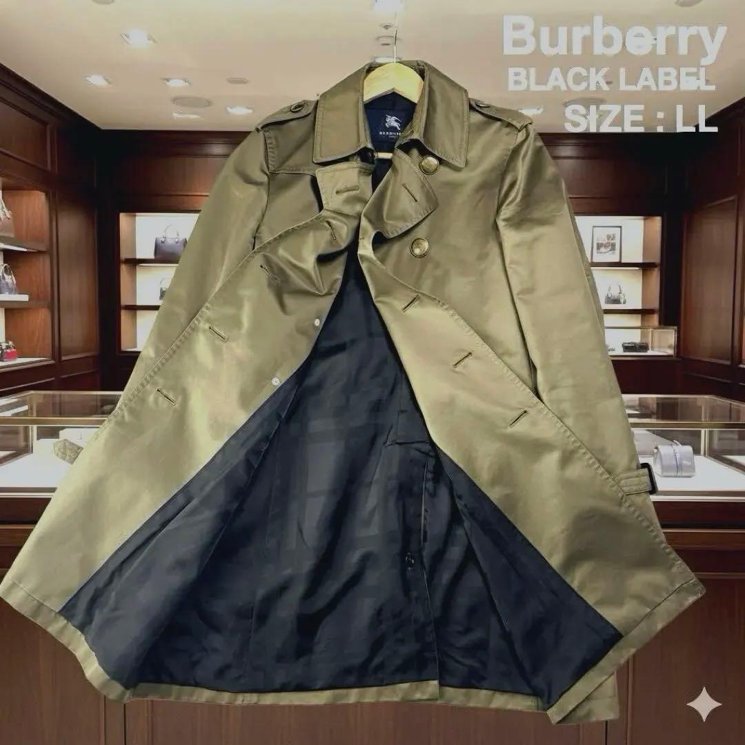 高級 大きいサイズ バーバリーロンドン トレンチコート カーキ 金ボタンLL