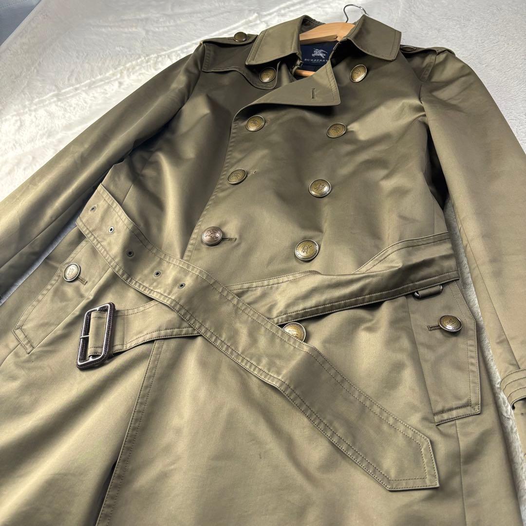 高級 大きいサイズ バーバリーロンドン トレンチコート カーキ 金ボタンLL