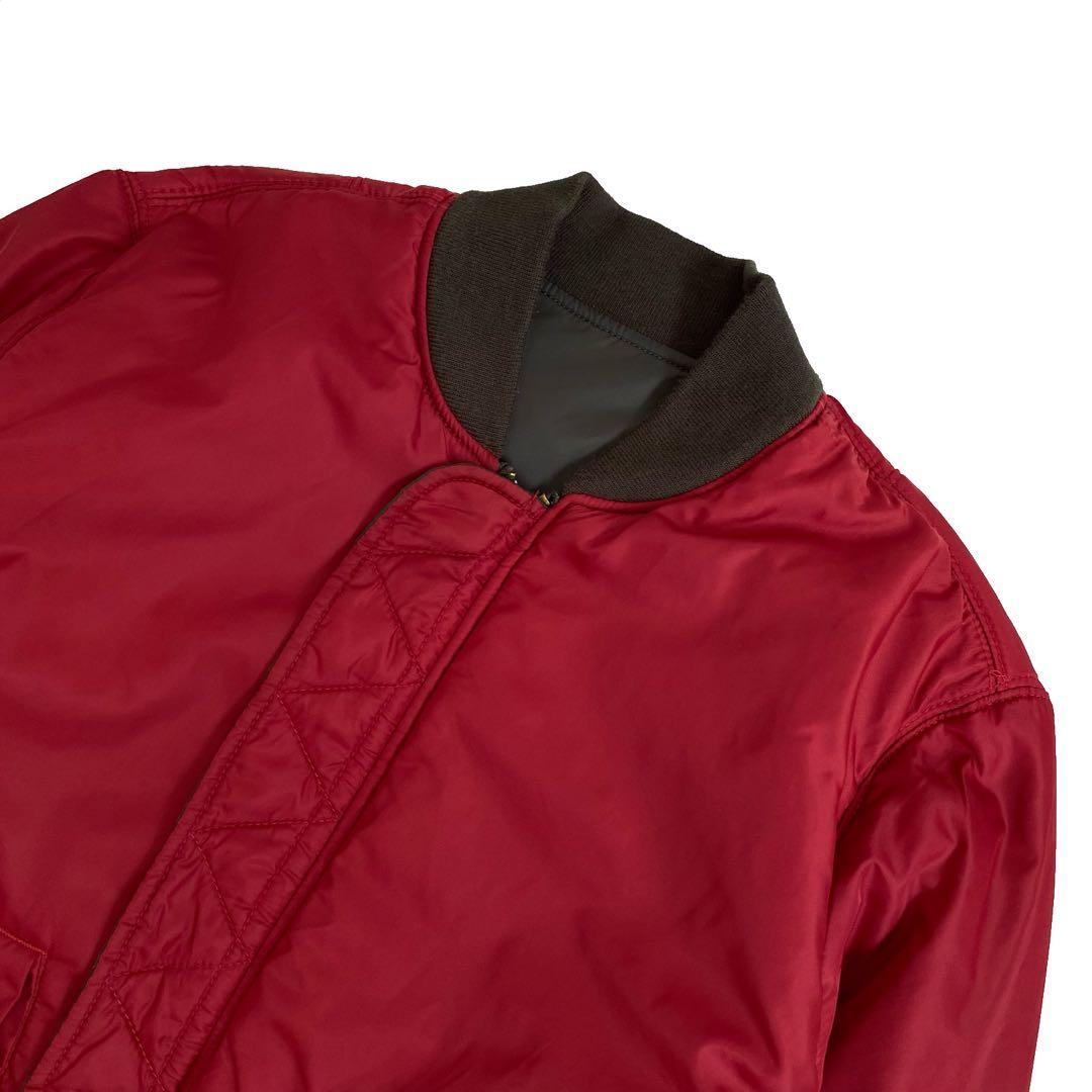 美品 ALPHA アルファ ワッペン 刺繍 MA-1 フライト ジャケット XL