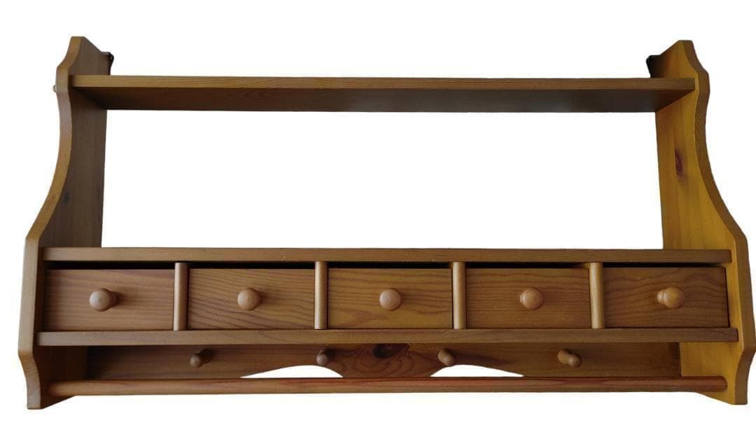 美品！壁掛シェルフ 木製　カントリー　シェルフ