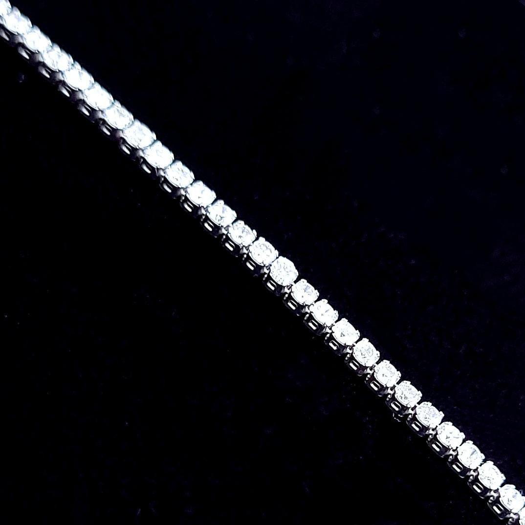 白系 1.6ct　ダイヤモンド K14 WG テニスブレスレット