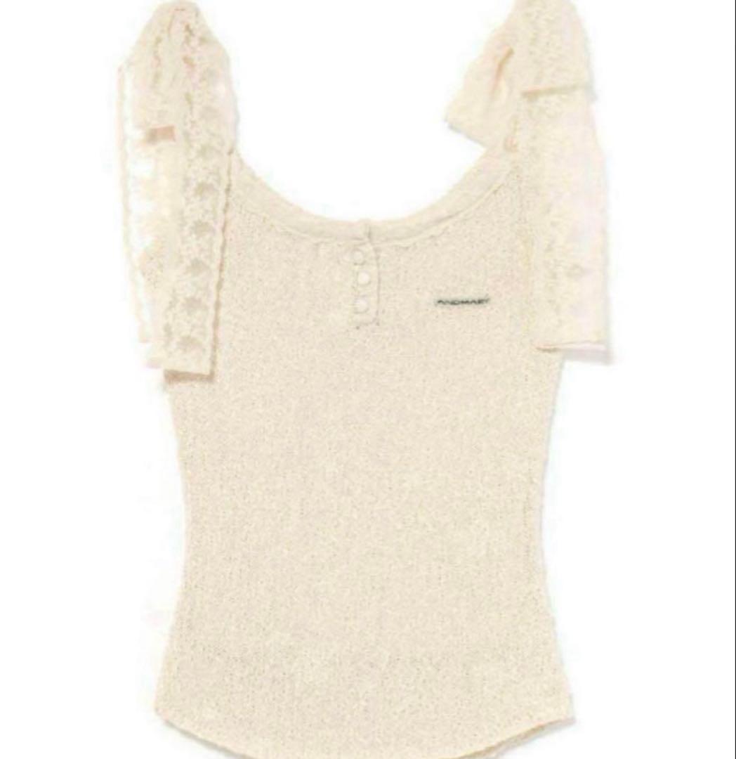 トップス andmary cotton ribbon tank