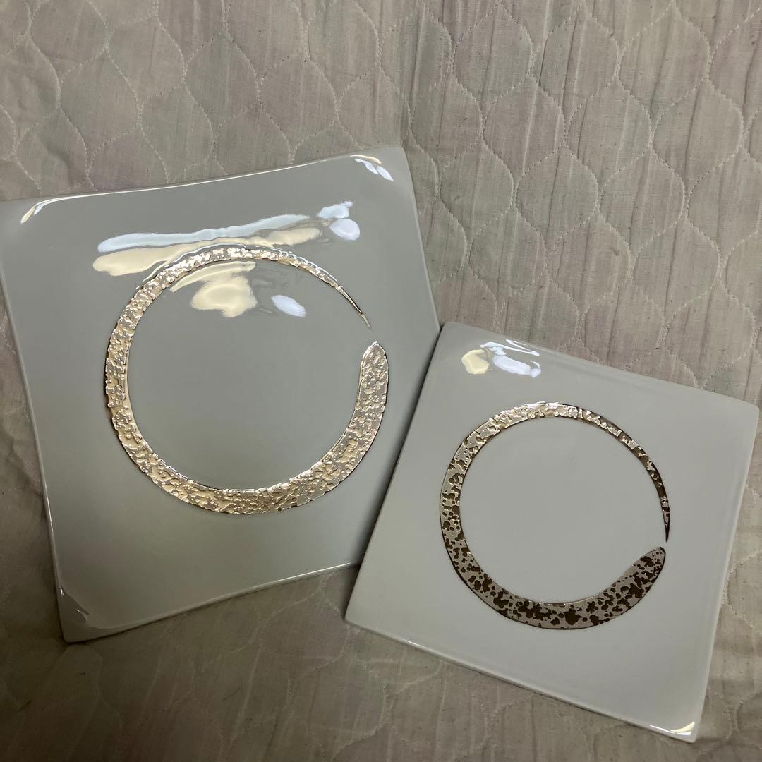 値下げ　未使用　有田焼　プラチナ禅　角皿