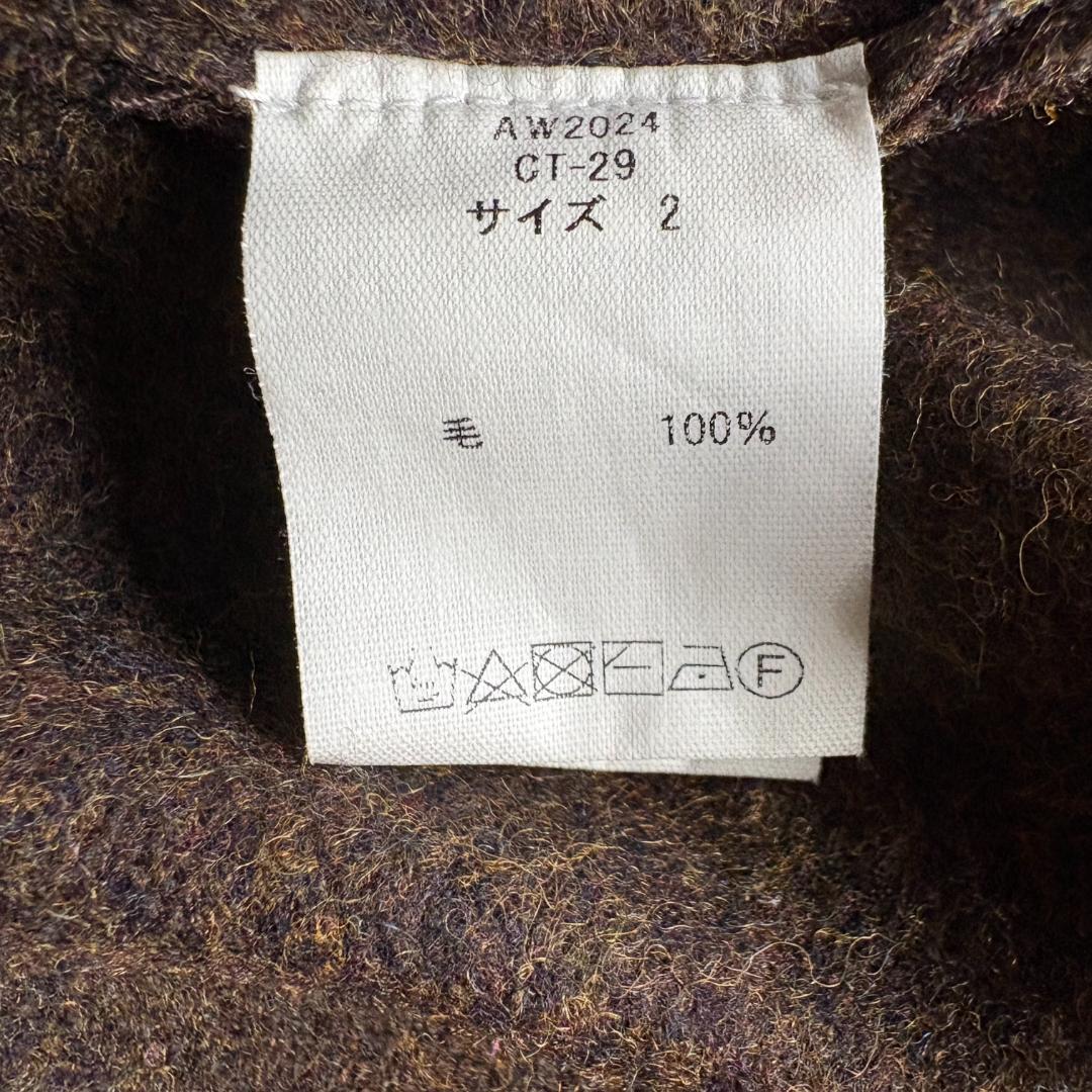 MITTAN 圧縮ウールニットフードコート 緑杢 サイズ2