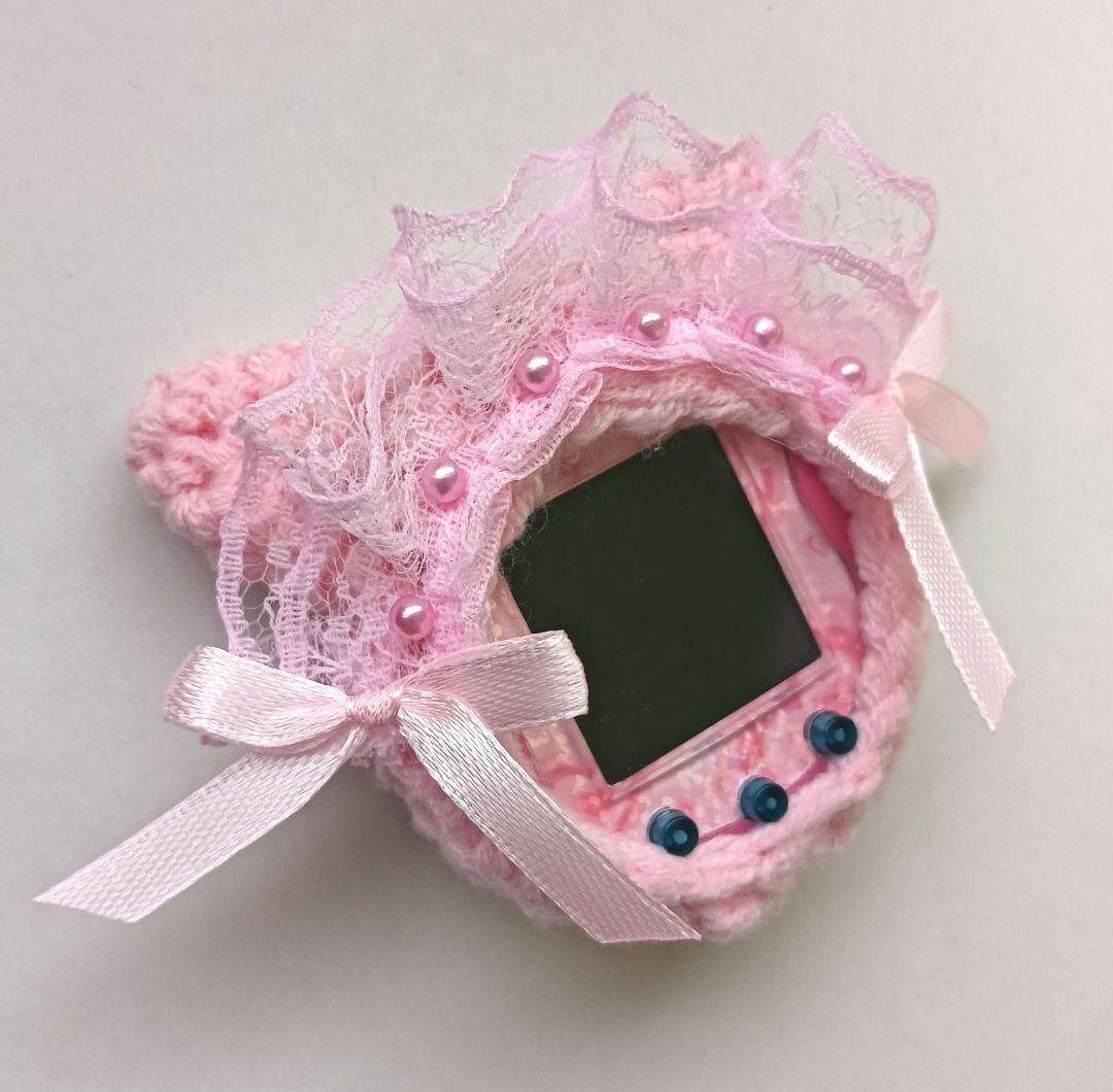 たまごっちスマート・ユニカバー　メイド風　ピンクねこちゃん　パール♡　りぼん♡