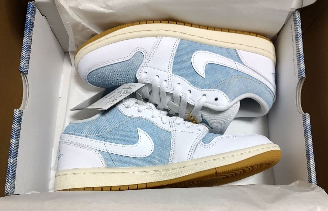 NIKE AIR JORDAN 1 LOW SE デニム ウォーンブルー23.5