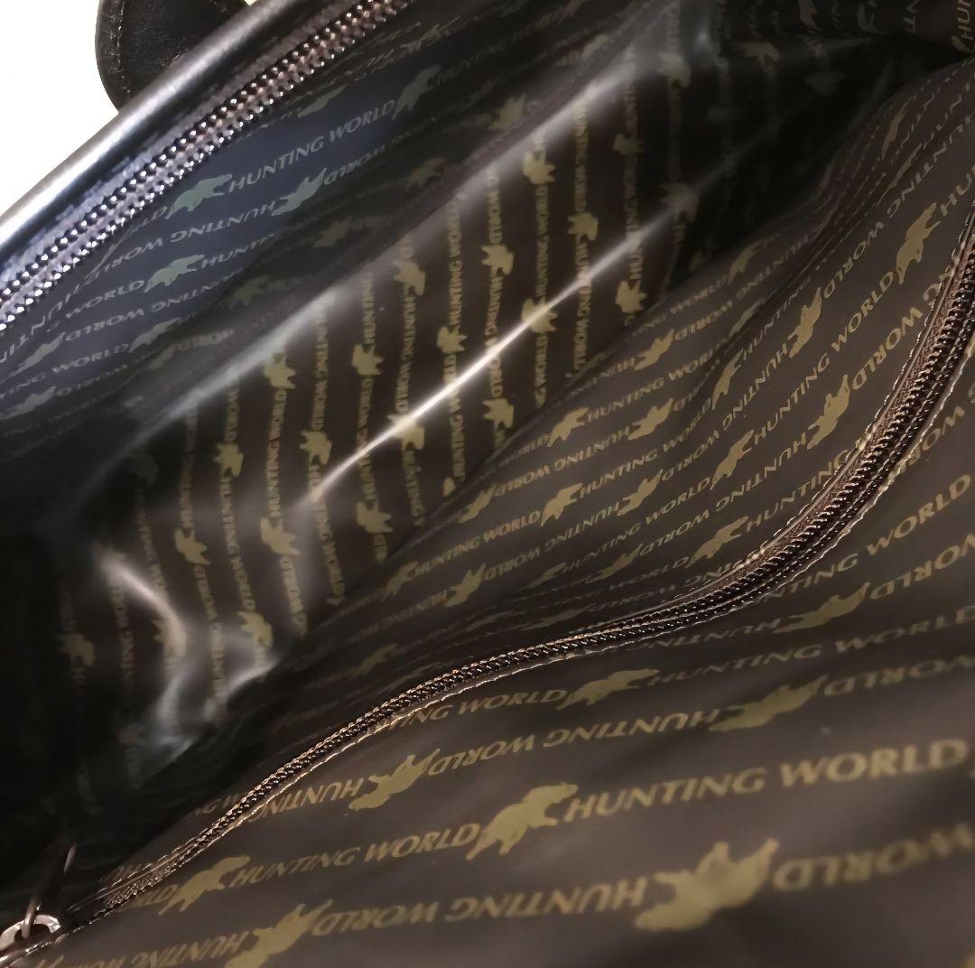 ほぼ未使用 HUNTING WORLD メッセンジャーバッグ メンズ ブラック