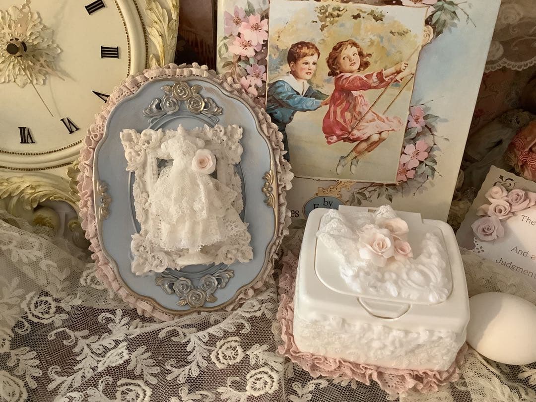 アンティークテイスト♪トルソートレイと小物入れのセット♪壁飾り