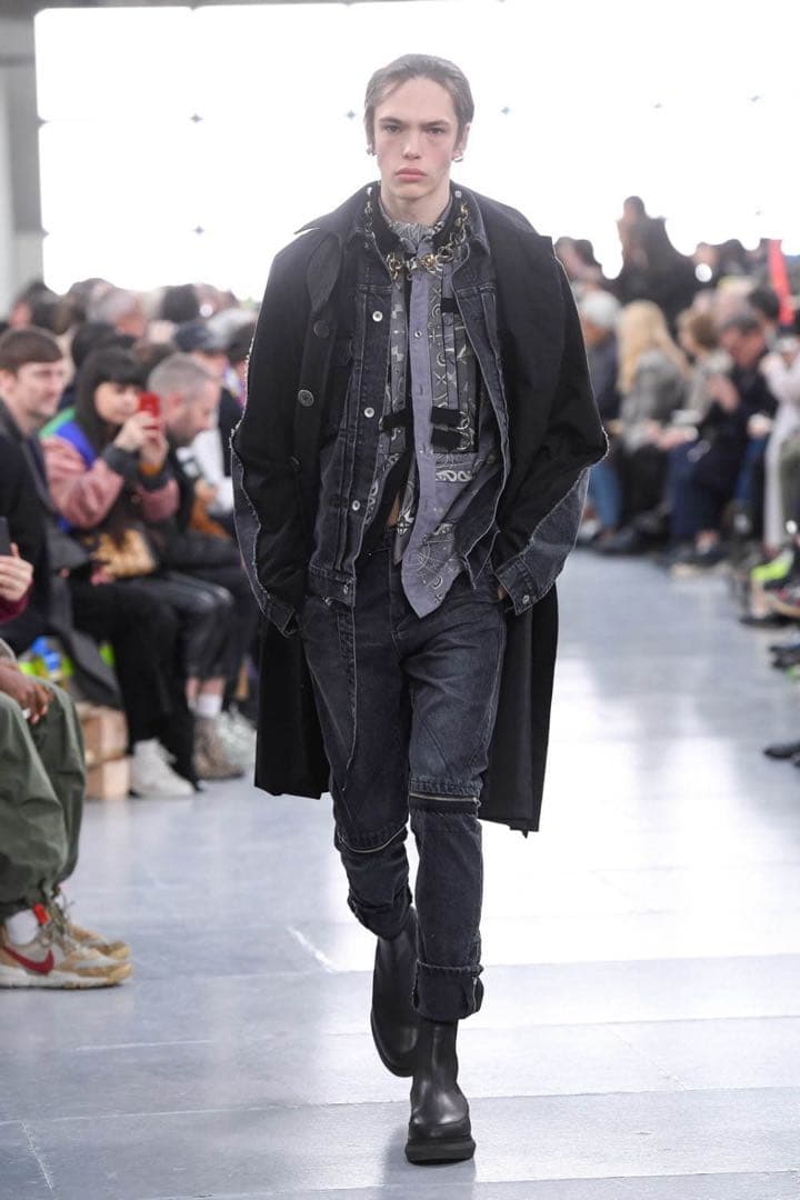 【希少】サカイ デニムドッキング OXFORDコート 再構築 ブラック サイズ2