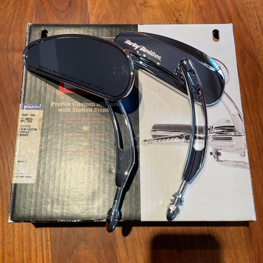 Harley Davidson純正 クローム スロットステムミラー 美品 箱付き