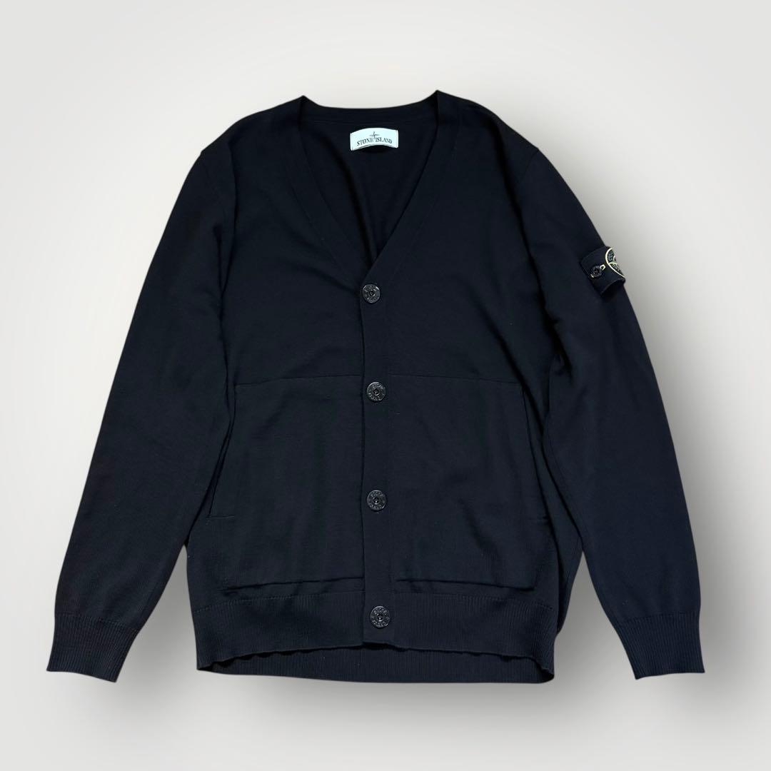 極美 STONE  ストーンアイランド　カーディガン　長袖ニット　黒