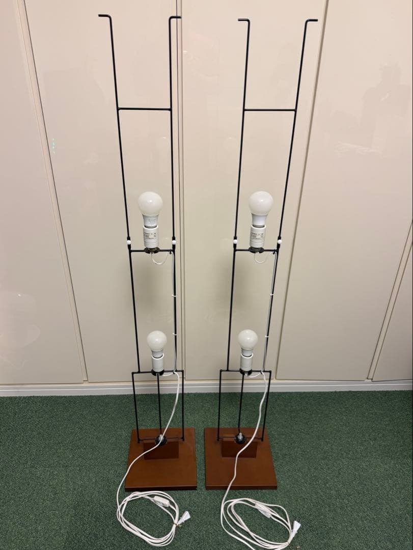 フロアスタンド ランプ 2基 LED 電球×4付き フレームのみ